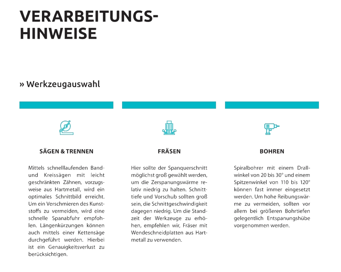 Verarbeitungshinweise Recylingkunststoff